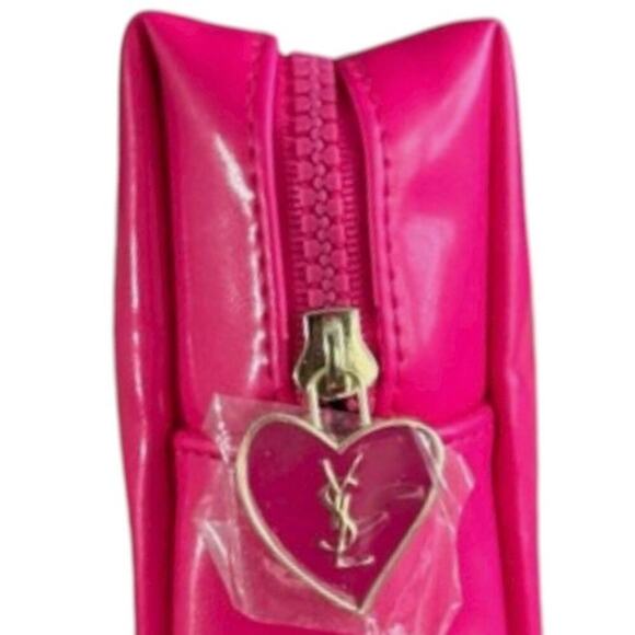 Yves Saint Laurent Hot Pink YSL Parfums Makeup Cosmetic Bag Toiletry Pouch - Picture 2 of 4